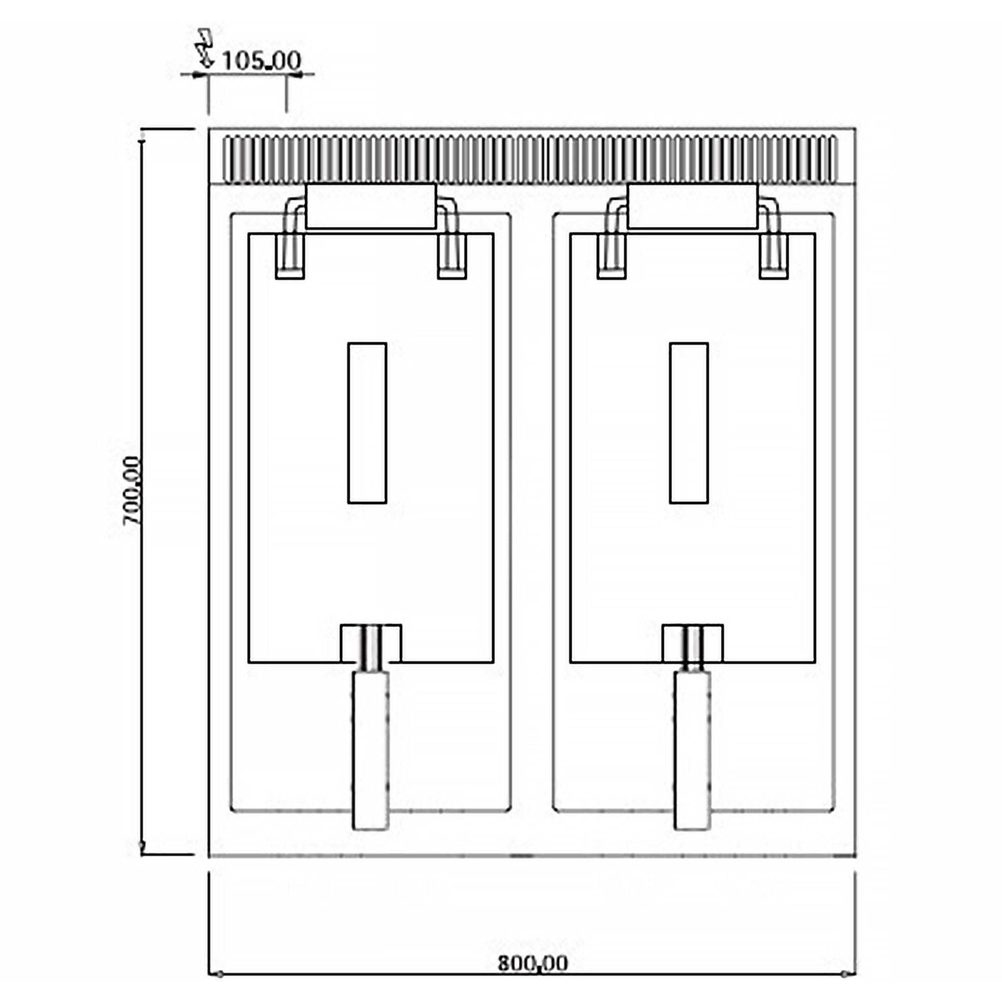 Elektrisk friture - 11,5 + 11,5 liter (18 kW) - inkl. Underskab