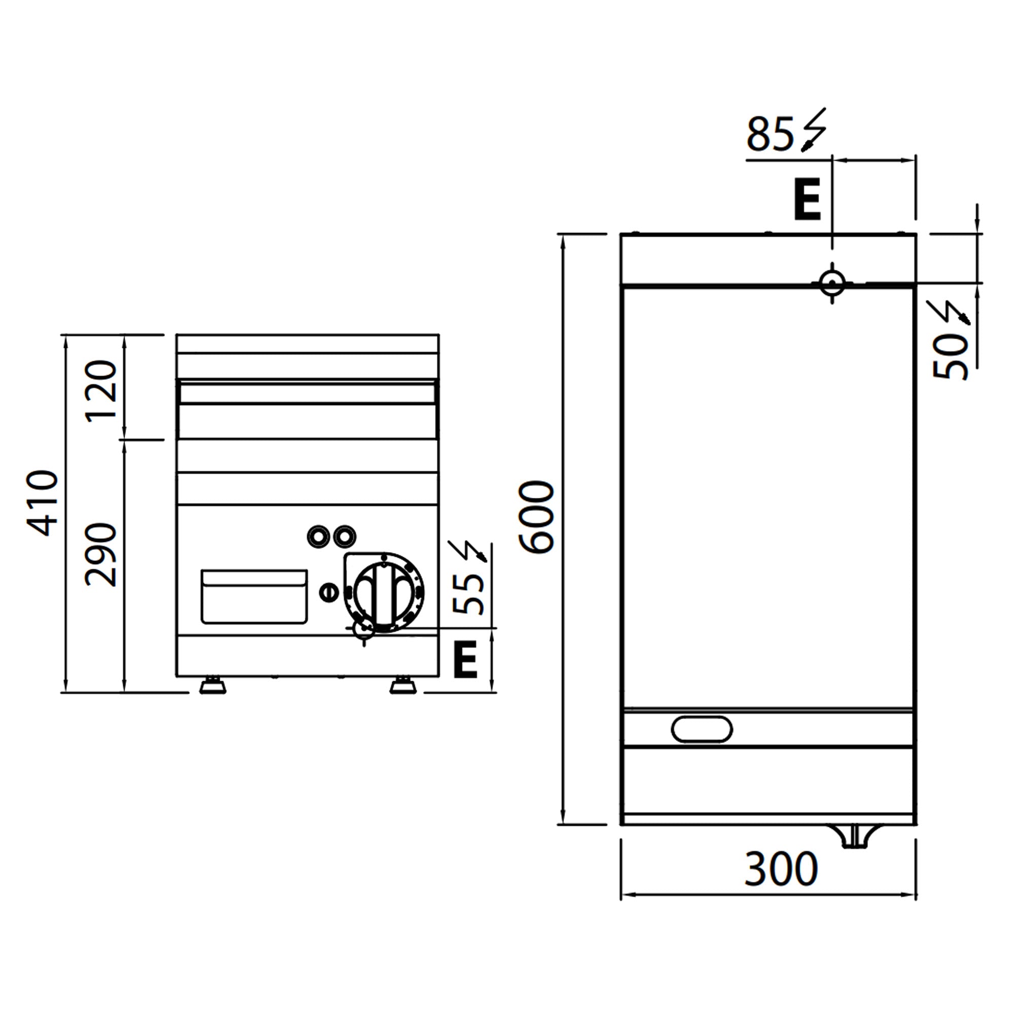 Elektrisk stegeplade - glat Hård krom (4 kW)