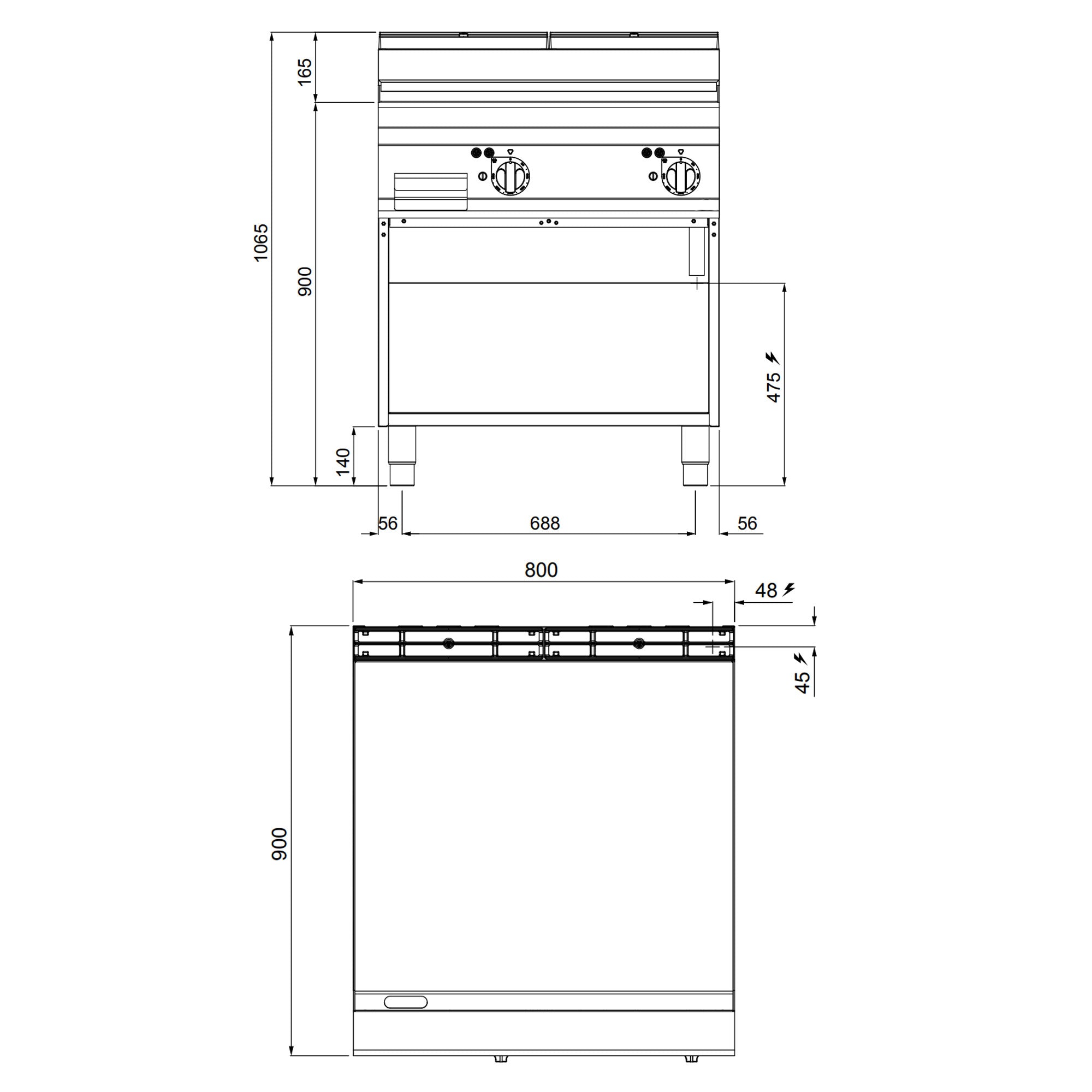 Elektrisk stegeplade - glat (11,4 kW)