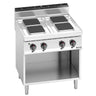 Elkomfur - 700-serien - 800x714x1.070 mm - 10,40 kW - 4 plader firkantede - fritstående - åbent underskab