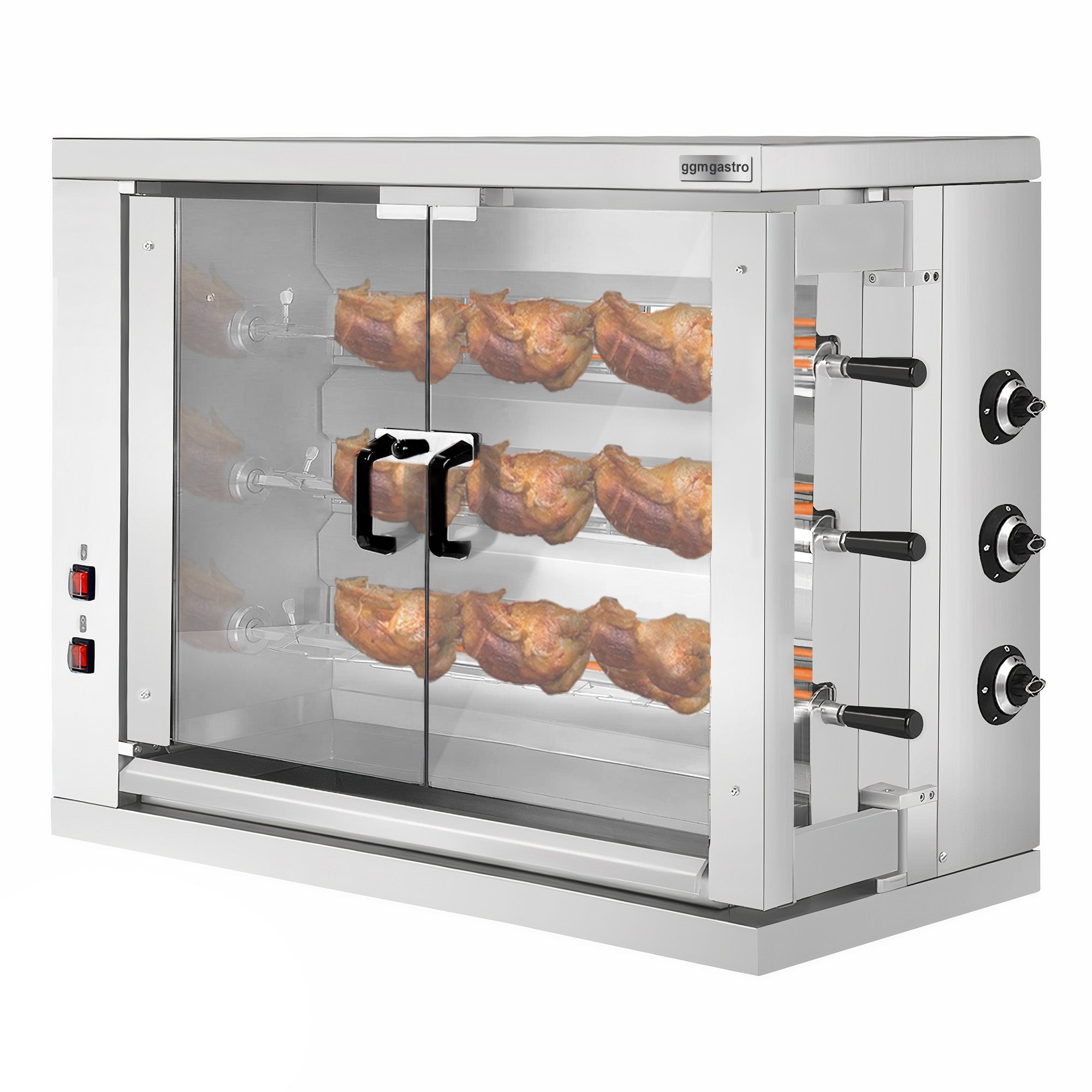 Elektrisk kyllingegrill ECO - 9,9 kW - med 3 spyd til 18 kyllinger