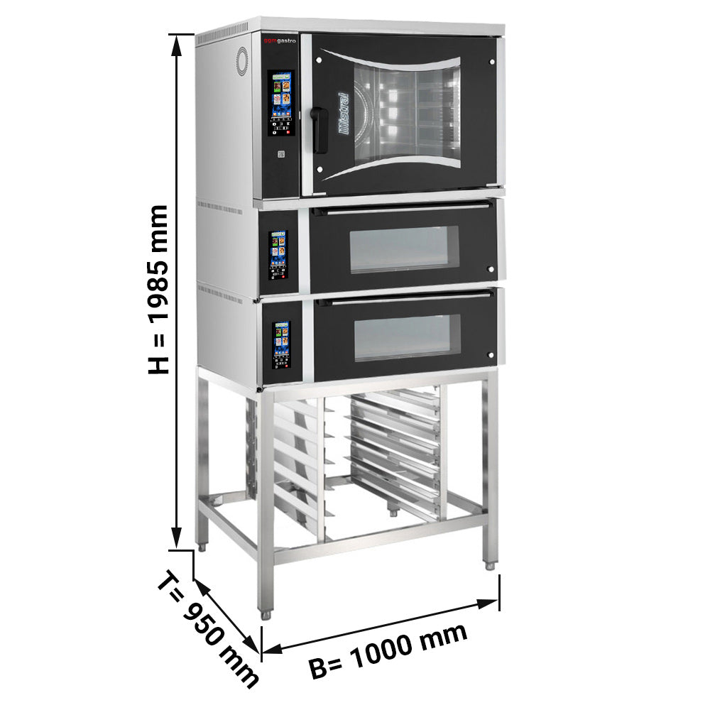 Bageri Kombiovn  - 6x EN 60 x 40 cm - inkl. 2 Pizzaovn, Hætte & Understel