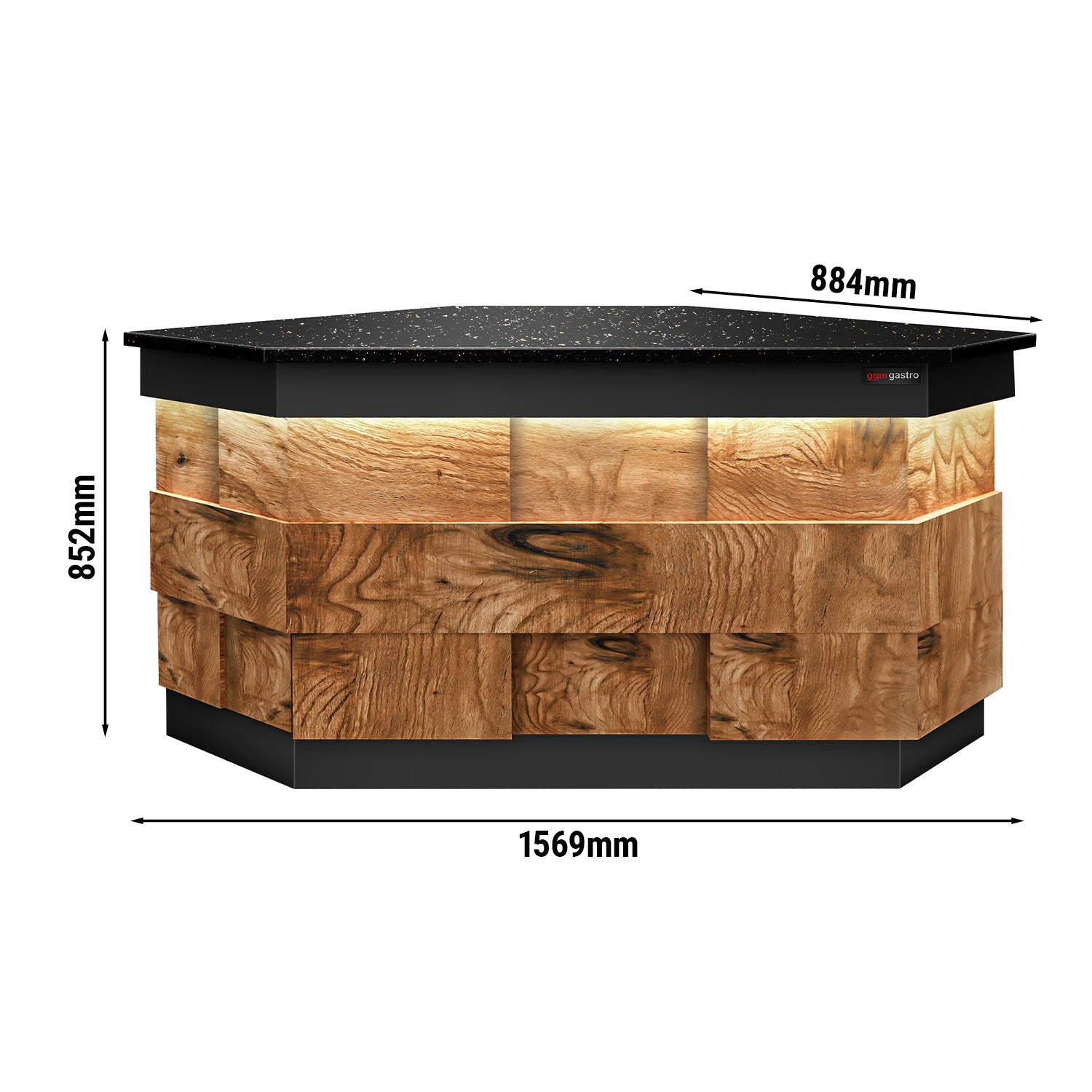 Hjørne-Kassedisk  / neutralt element - 1,1 m