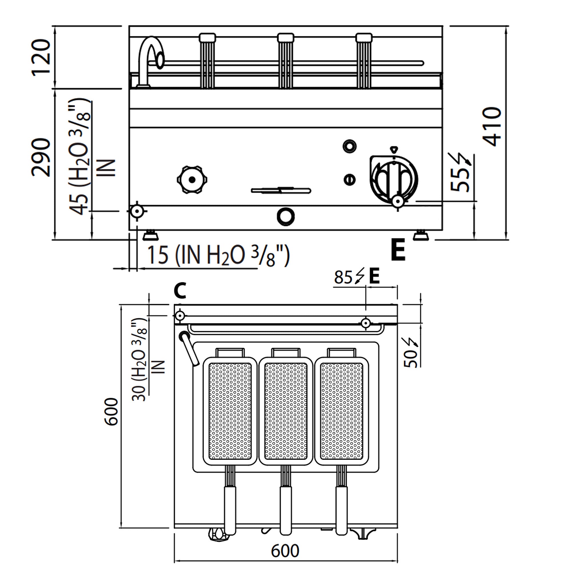 Elektrisk pastakomfur 25 liter (8,25 kW)