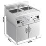 Elektrisk pastakoger - 2x 26 liter - 12 kW - inkl. base med 2 døre