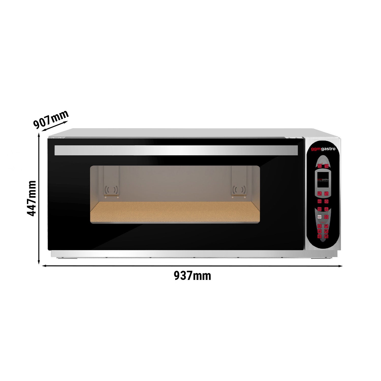 Elektrisk pizzaovn - Digital - 2.4″ LCD display - Stabelbar - 1x EN 60x40