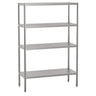 Reol af rustfrit stål ECO 1,2 x 0,5 m - med 4 hylder (JUSTERBAR)