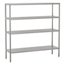 Reol af rustfrit stål ECO 1,8 x 0,5 m - med 4 hylder (JUSTERBAR)