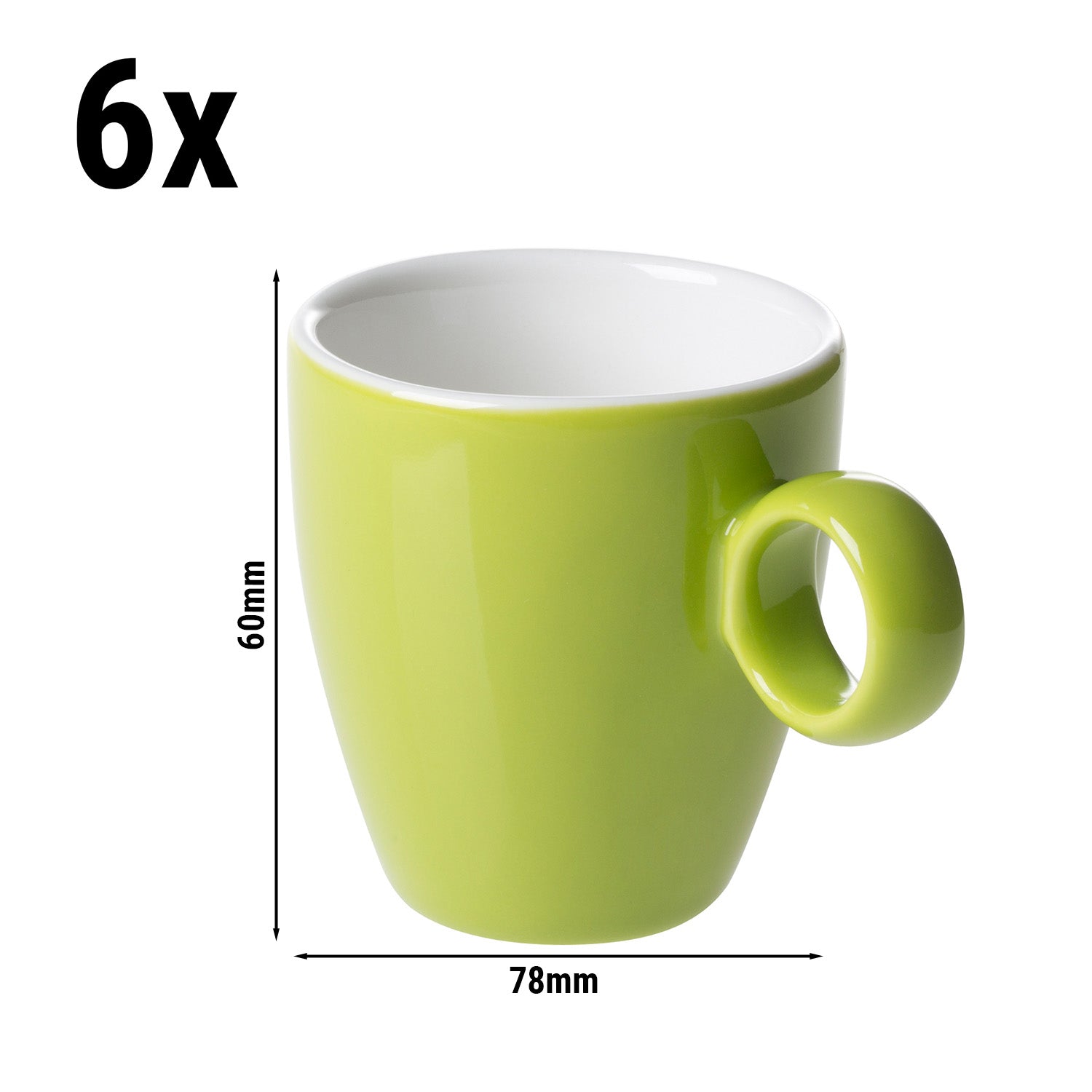 (6 stk.) BART COLOUR CAFE - Espressokop - 65 ml - Lime