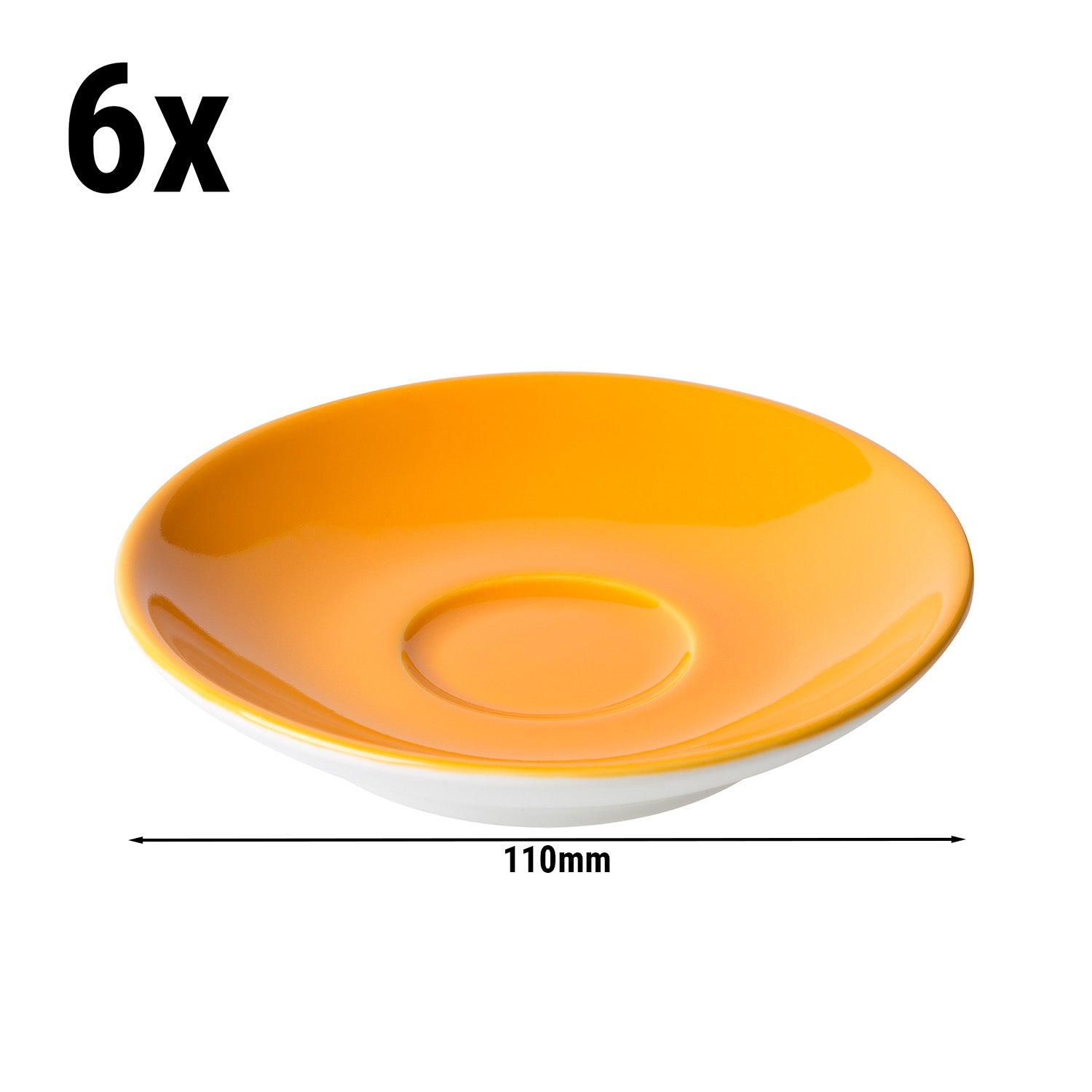 (6 stk.) BART COLOUR CAFE - Espressotallerken - Ø 110mm - Orange