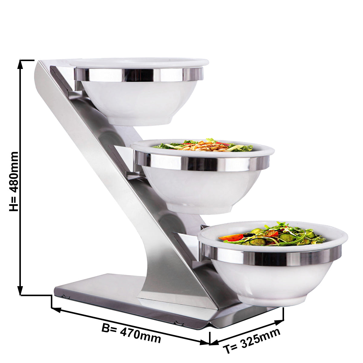 Etagere / Buffetstativ - inkl. 3 melaminskåle