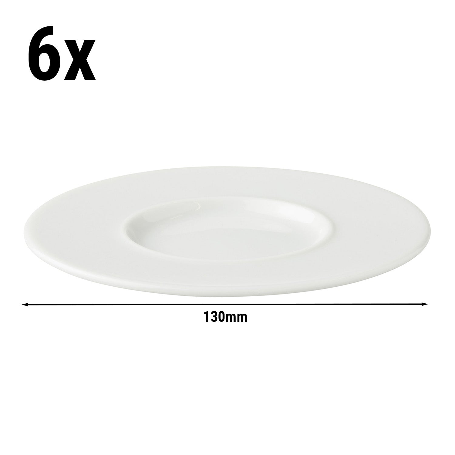 (6 stk.) WHITE DELIGHT - Espressotallerken - Ø 130 mm - Hvid