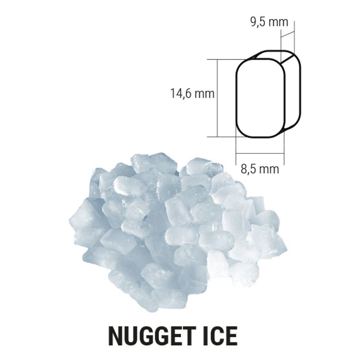 Isterningsmaskine / nugget is / isterning maker - 335 kg / 24h - inkl. Isopbevaringsbakke og transportvogn