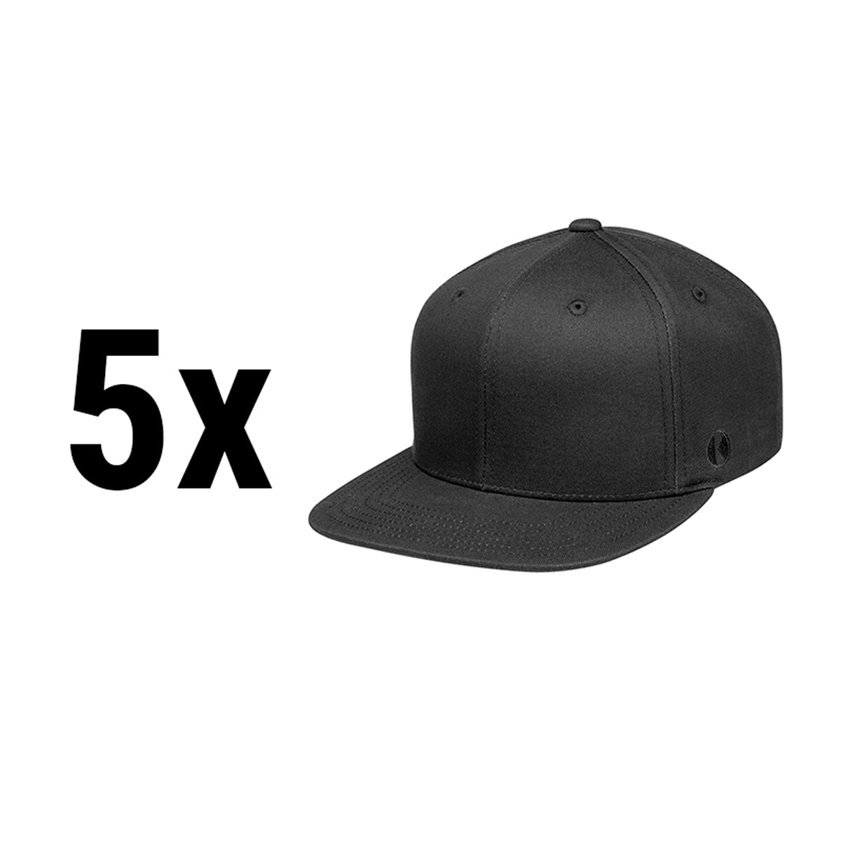 (5 stk) Flat cap klassisk - Sort