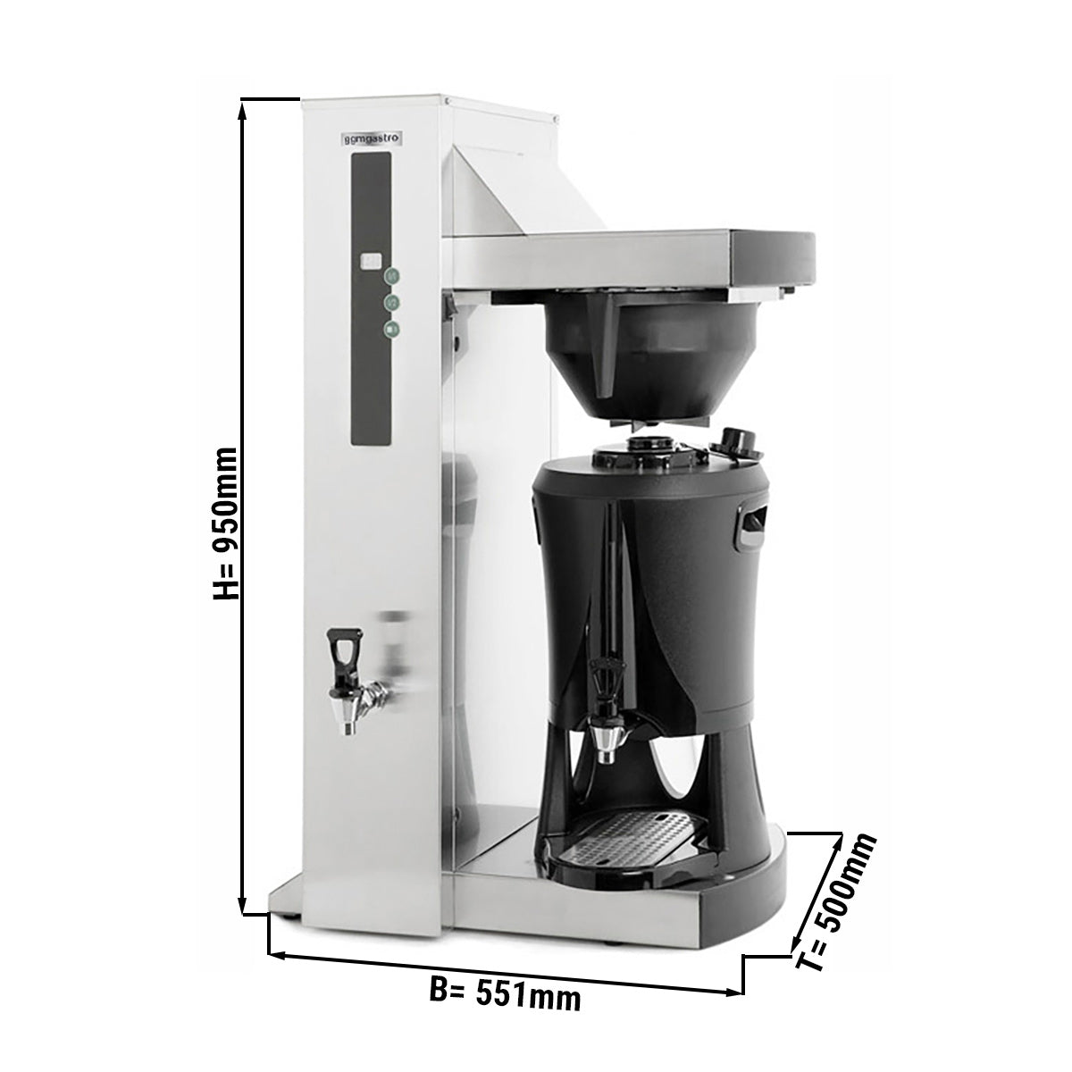 Filter kaffemaskine med varmtvandsudløb - 5 liter