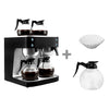 Filterkaffemaskine - 2x 1,8 l - med 4 varmeplader - inkl. 2 glaskander 1,8 l