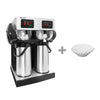 Filterkaffemaskine - 2x 2,2 Liter - 3,8 kW - inkl. 2x pumpetermokander