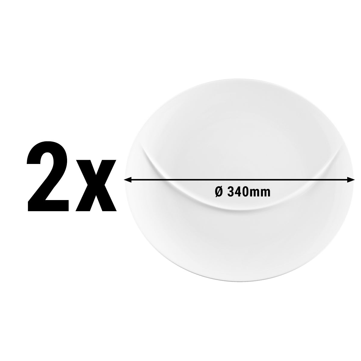 (2 stk) Seltmann Weiden - Fitness tallerkener - Ø 34 cm - med 1 skilleelement