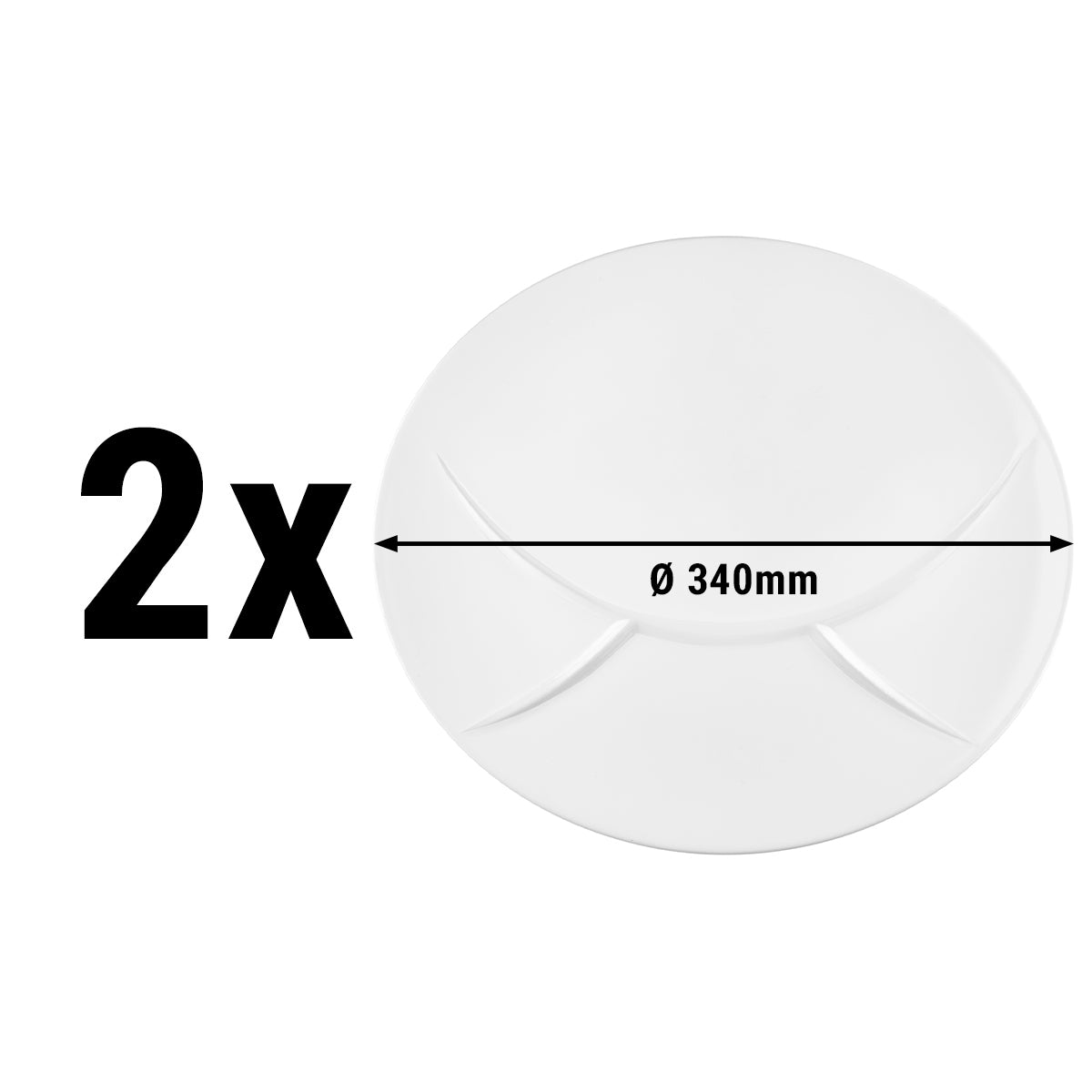 (2 stk) Seltmann Weiden - fitness tallerkener - Ø 34 cm - med 3 skilleelement