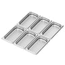 (6 stk.) GN-kantine i rustfrit stål GN 1/3 - Dybde: 40 mm