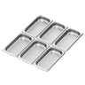 (6 stk.) GN-kantine i rustfrit stål GN 1/3 - perforeret - Dybde: 40 mm