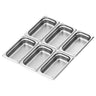 (6 stk.) GN-kantine i rustfrit stål GN 1/3 - Dybde: 65 mm