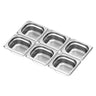 (6 stk.) GN-kantine i rustfrit stål GN 1/6 - Dybde: 65 mm