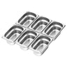 (6 stk.) GN-kantine i rustfrit stål GN 1/9 - Dybde: 65 mm