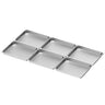 (6 stk.) GN-kantine i rustfrit stål GN 2/1 - perforeret - Dybde: 65 mm