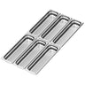 (6 stk.) GN-kantine i rustfrit stål GN 2/4 - Dybde: 65 mm