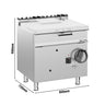 Vippepande til gas - 60 liter - 20,5 kW - med håndhjul og vandtilslutning