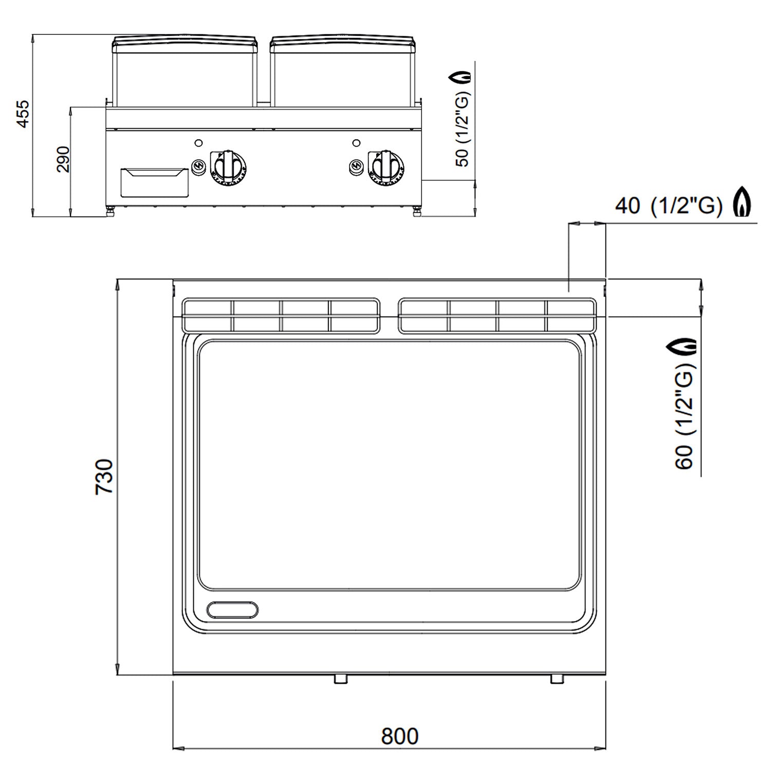 Gas stegeplade - glat (13,8 kW)