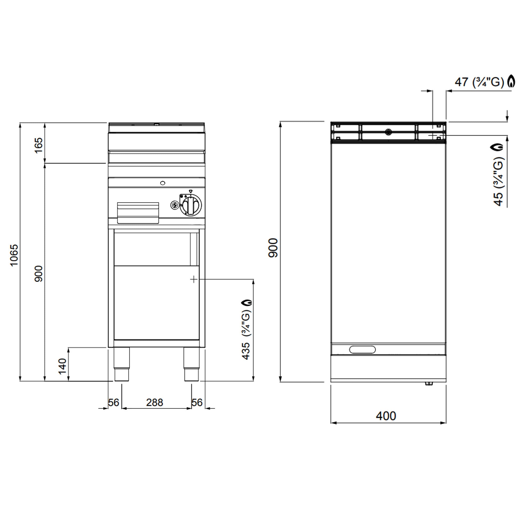 Gas stegeplade - glat - med en blank finish (10 kW)