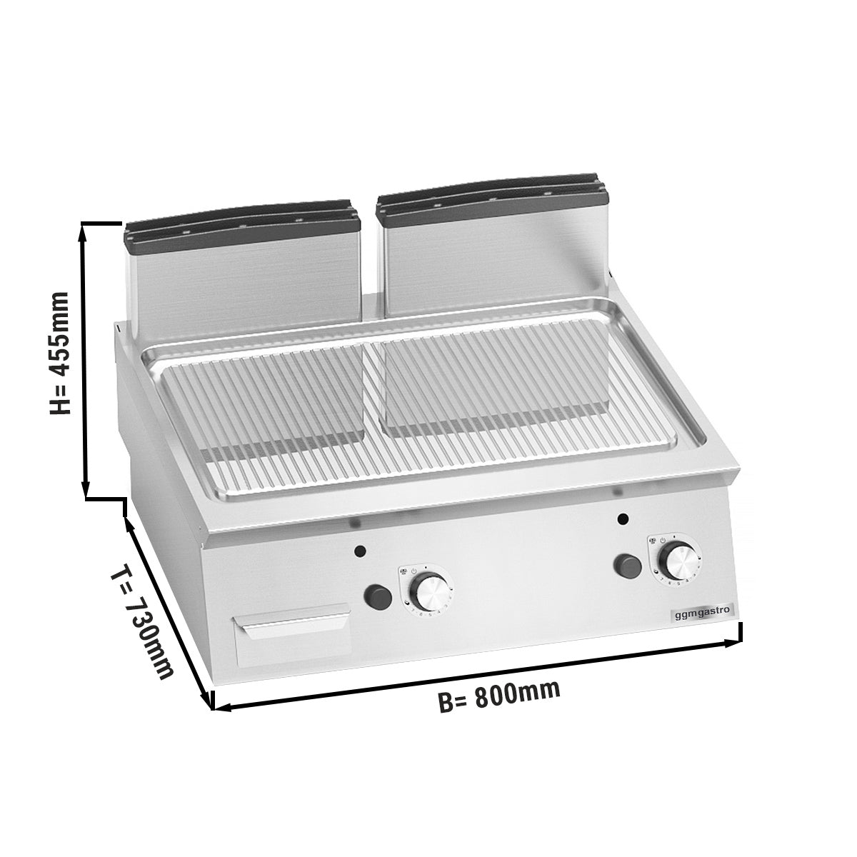 Gas stegeplade - rillet (13,8 kW)