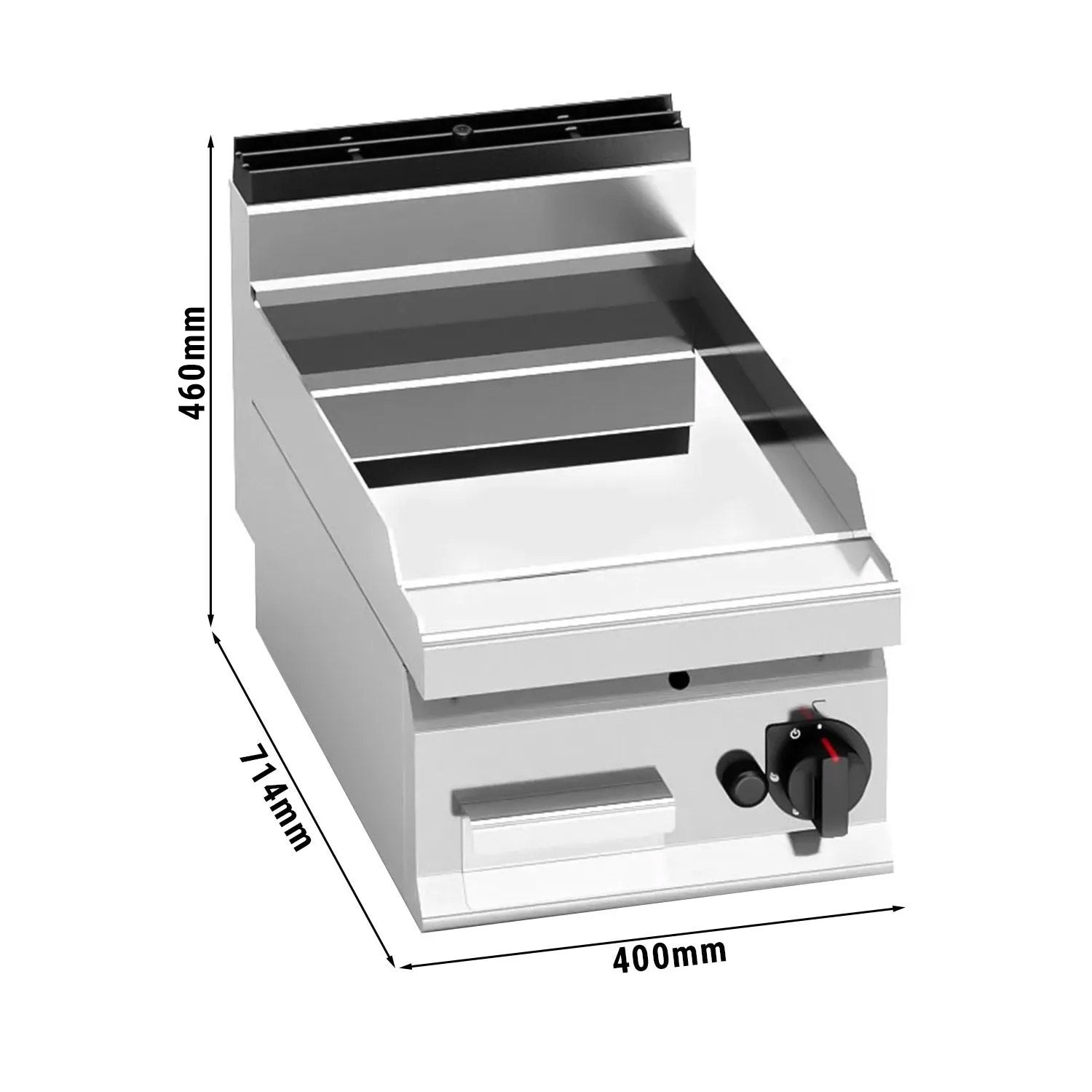 Gas stegeplade - glat - med en blank finish (6,9 kW)