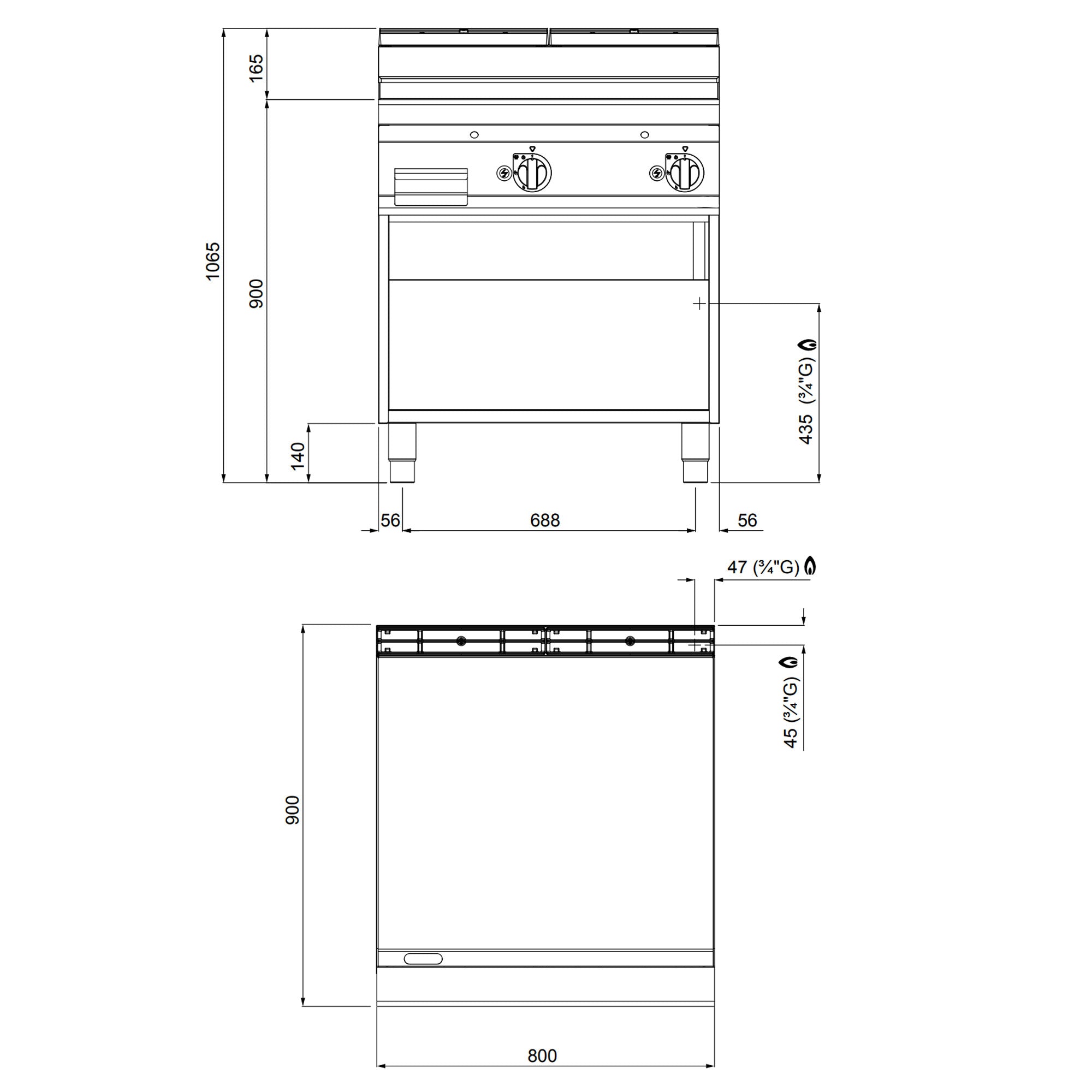 Gas stegeplade - glat - med en blank finish (20 kW)