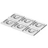 (6 stk.) Rustfrit stål GN-låg GN 1/6 - tætsluttende - Højde: 27 mm - 176x162 mm
