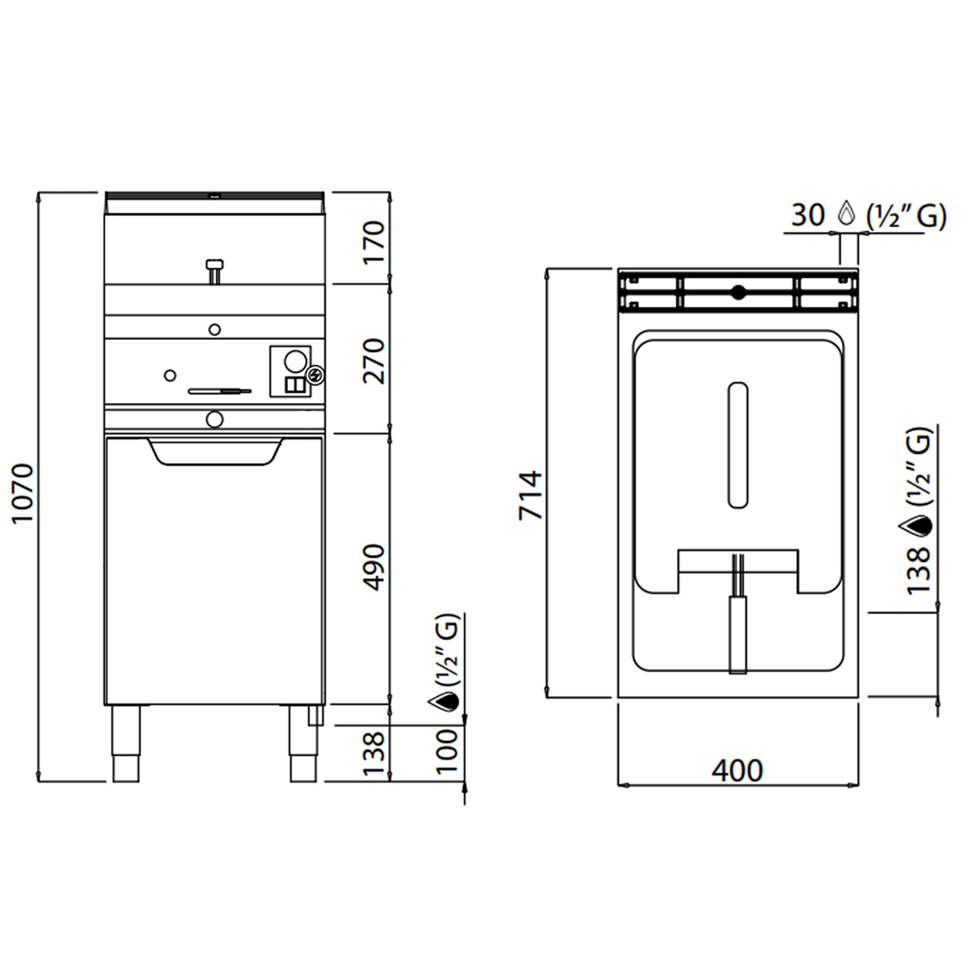 Gas friture 10 liter (6,9 kW)