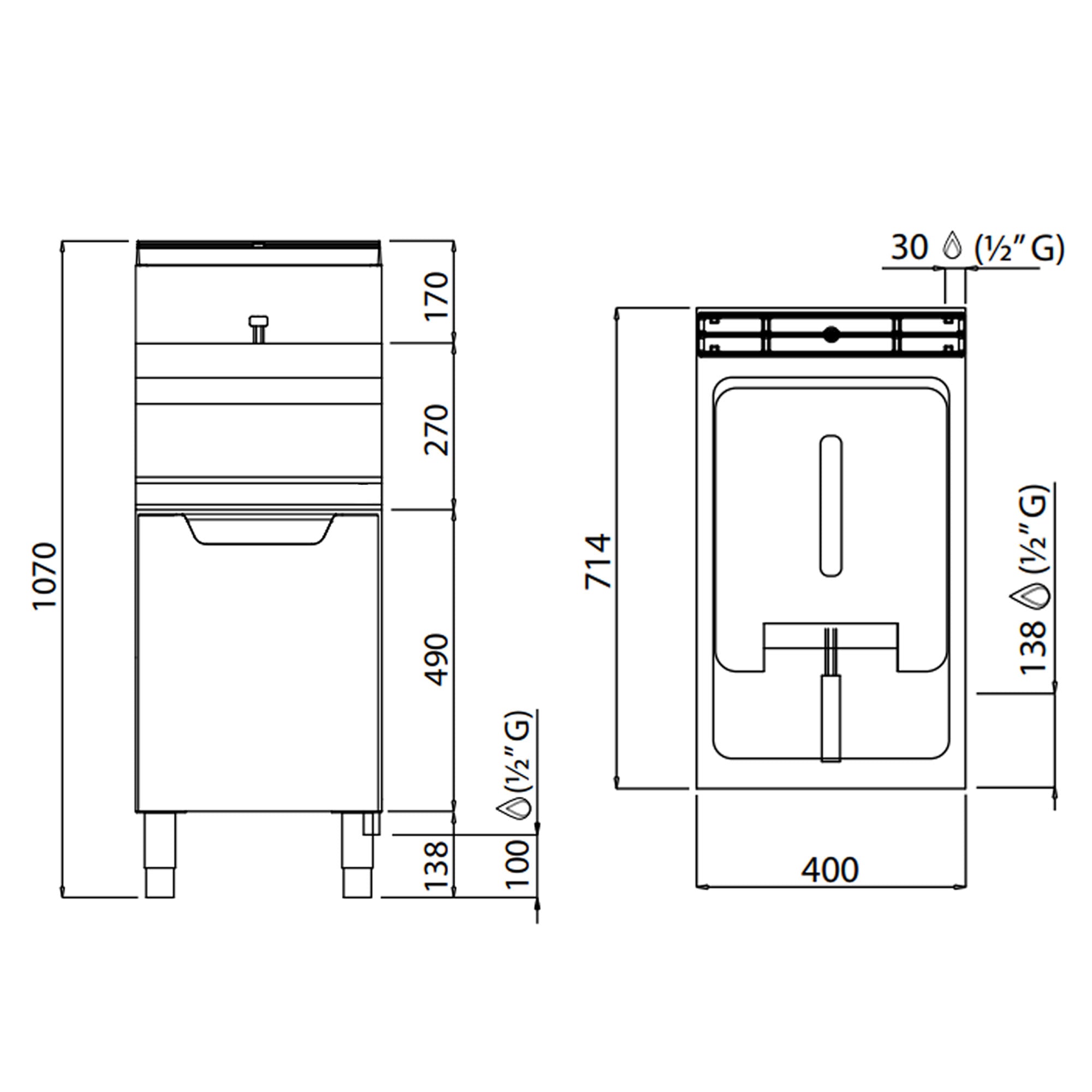 Gas friture 20 liter (16,5 kW)