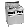 Dobbelt friture - 18+18 liter - 28 kW - gas - elektronisk styring - med aftapningshane - med underskab