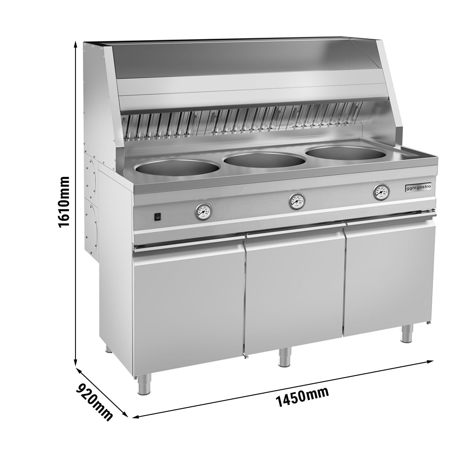 Gasfrituregryde - 3x 13 liter - 51 kW