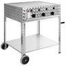 Gasgrill - 10 kW - 3 brændere - inkl. mobil base, grillstativ og bakke