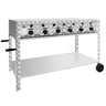 Gasgrill - 22,5 kW - 6 brændere - inkl. mobil base, grillstativ og bakke