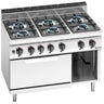 Gaskogebord 6 Brænder (42 kW) inkl. Statisk gasovn (7,8 kW)