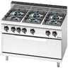 Gaskogebord 6 Brænder (42 kW) inkl. Statisk gasovn (12 kW)