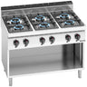 Gaskogebord 6 Brænder (42 kW) med pilot flamme
