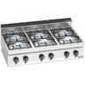 Gaskogebord 6 Brænder (33,5 kW) med pilot flamme