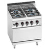 Gaskogebord 4 Brænder (28 kW) inkl. Statisk gasovn (7,8 kW)