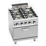 Gaskomfur - med 4 brændere - 28 kW - inkl. gasovn - 7,8 kW