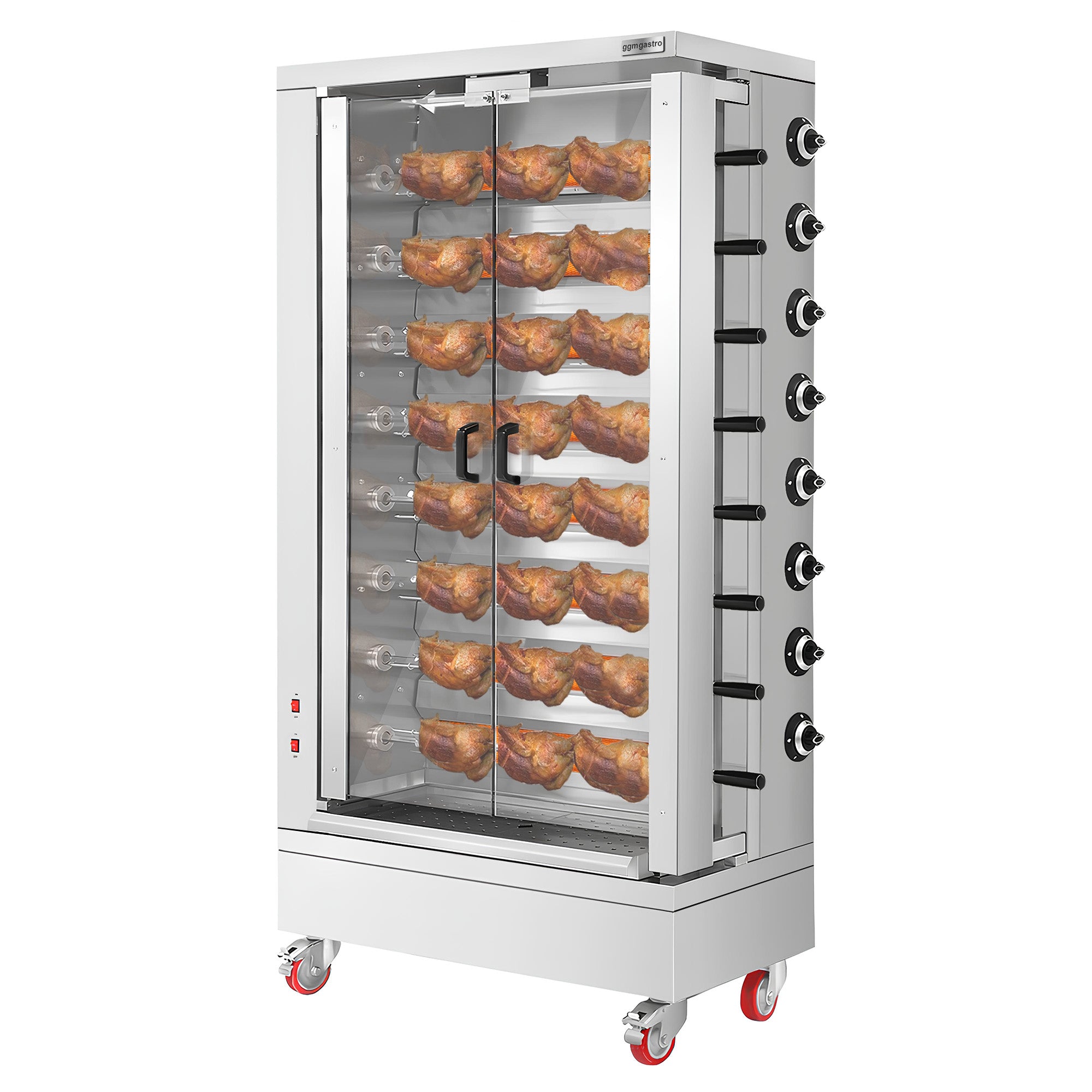 Gasgrill til kyllinger ECO - 51,73 kW - med 8 spyd til 48 kyllinger